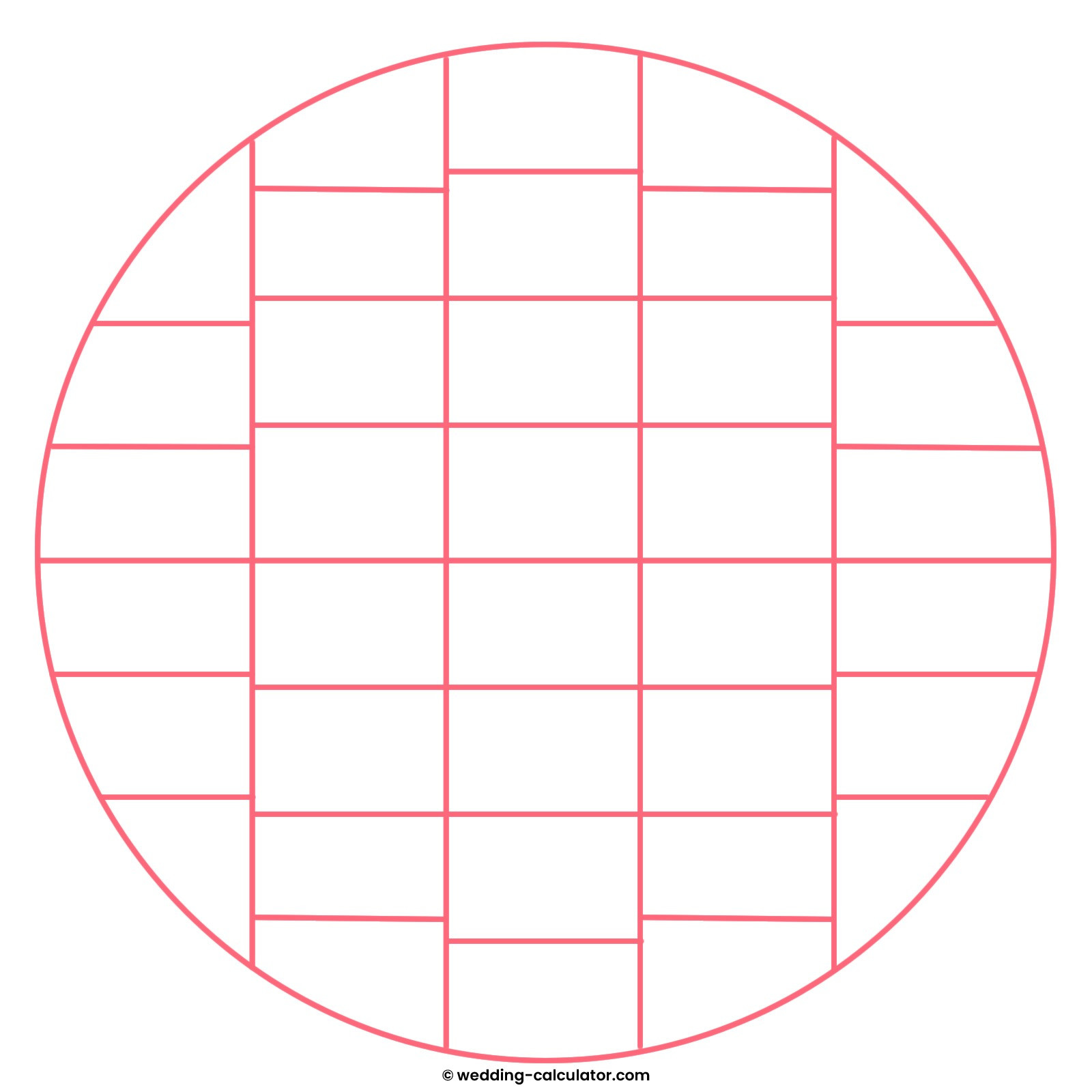 how to cut a round cake into 36 pieces