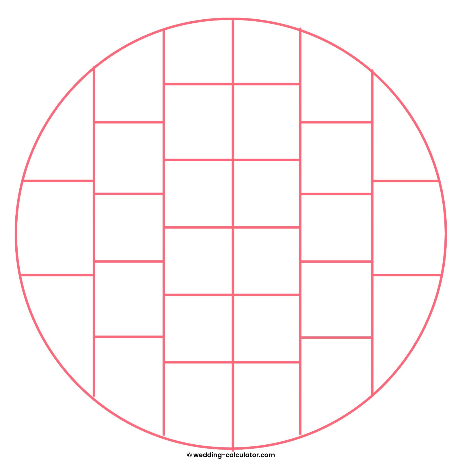 how to cut a round cake into 28 pieces