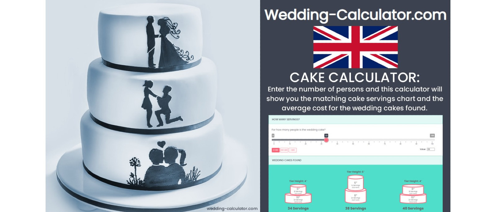 Want to see more wedding cakes? Use the wedding cake calculator