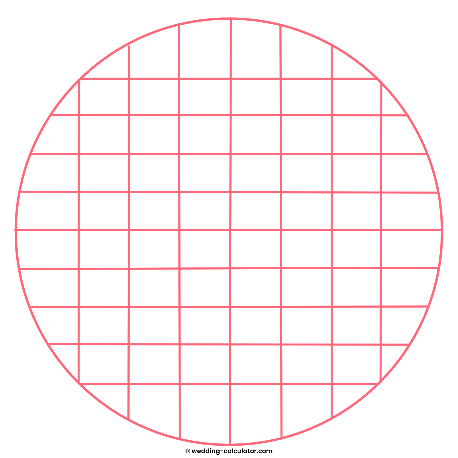 How to cut 64 servings from a wedding cake tier with a diameter of 30 cm