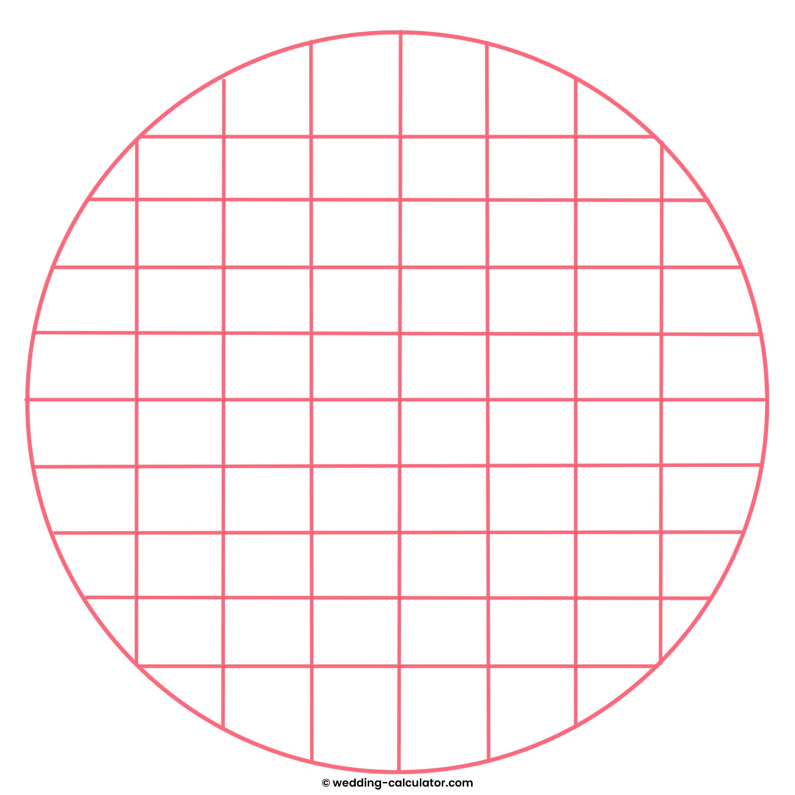 Ronde taart snijden in 64 stukken
