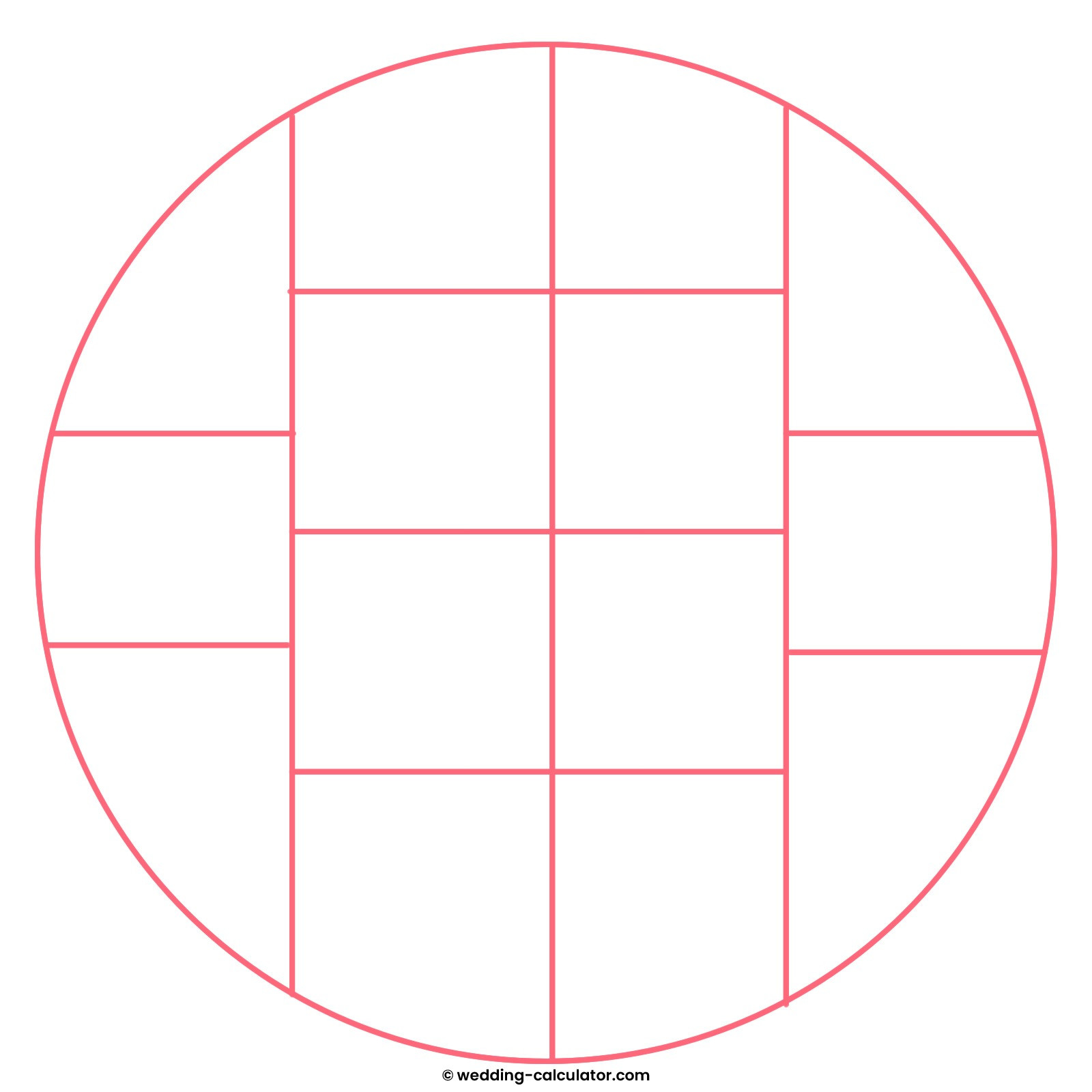 how to cut a round cake into 14 pieces